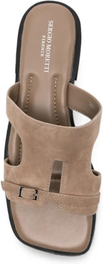 SERGIO MORETTI FIRENZE Suède sandalen met gesp Beige - Foto 2