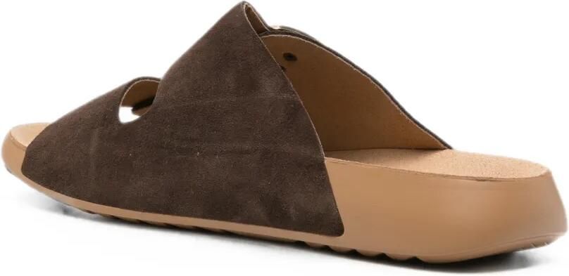 SERGIO MORETTI FIRENZE Suède sandalen met gespsluiting Bruin - Foto 3