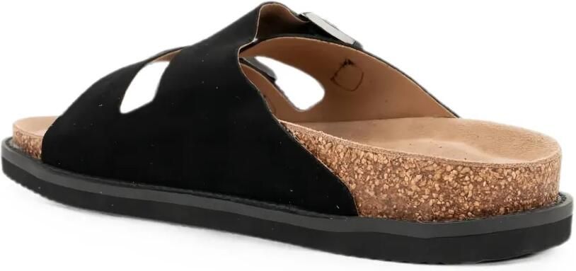 SERGIO MORETTI FIRENZE Suède sandalen met gespsluiting Zwart - Foto 2