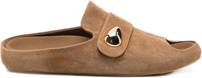 SERGIO MORETTI FIRENZE Verfraaide slippers met open neus Bruin