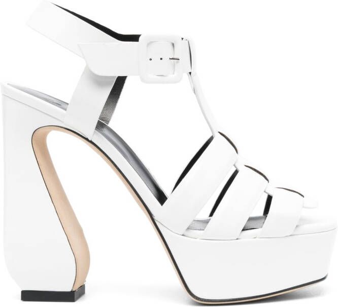 Sergio Rossi Leren sandalen Wit