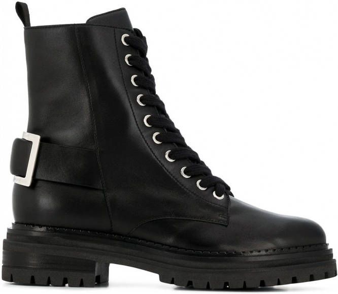 Sergio Rossi Combat boots met gesp Zwart