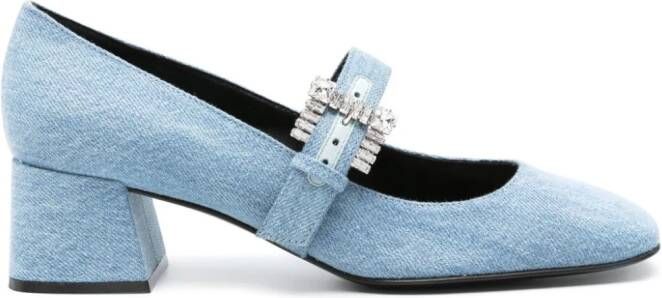 Sergio Rossi Mary Jane denim pumps Blauw