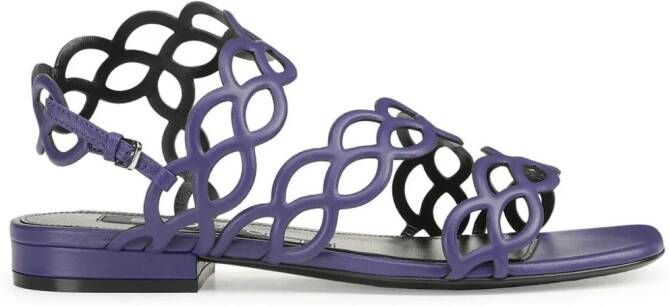 Sergio Rossi Mermaid leren sandalen Paars