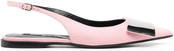 Sergio Rossi Miroir leren slingback pumps Roze