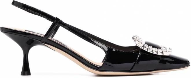 Sergio Rossi Muiltjes met verfraaide gesp Zwart