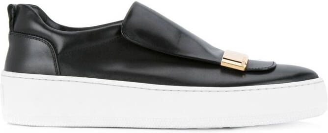 Sergio Rossi plaque detail slip-on sneakers Zwart