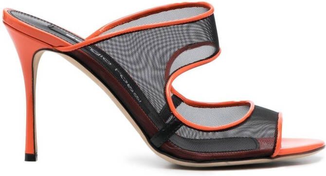 Sergio Rossi Pumps met mesh detail Oranje