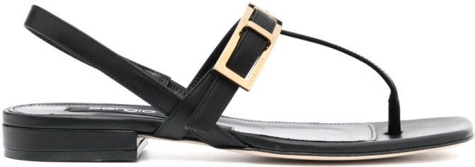 Sergio Rossi Sandalen met gespdetail Zwart