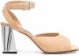 Sergio Rossi Sandalen met metallic hak Beige - Thumbnail 1