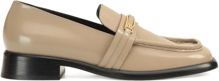 Sergio Rossi 25 mm Bitt leren loafers Beige