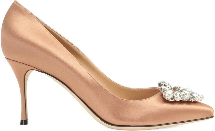 Sergio Rossi 75mm pumps met satijnen afwerking Beige
