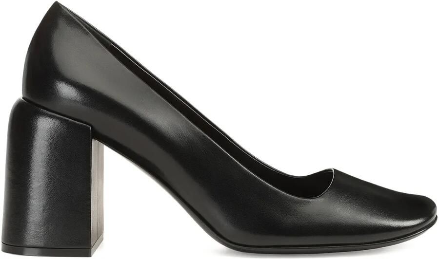 Sergio Rossi 80 mm pumps met vierkante neus en blokhak Zwart - Foto 1