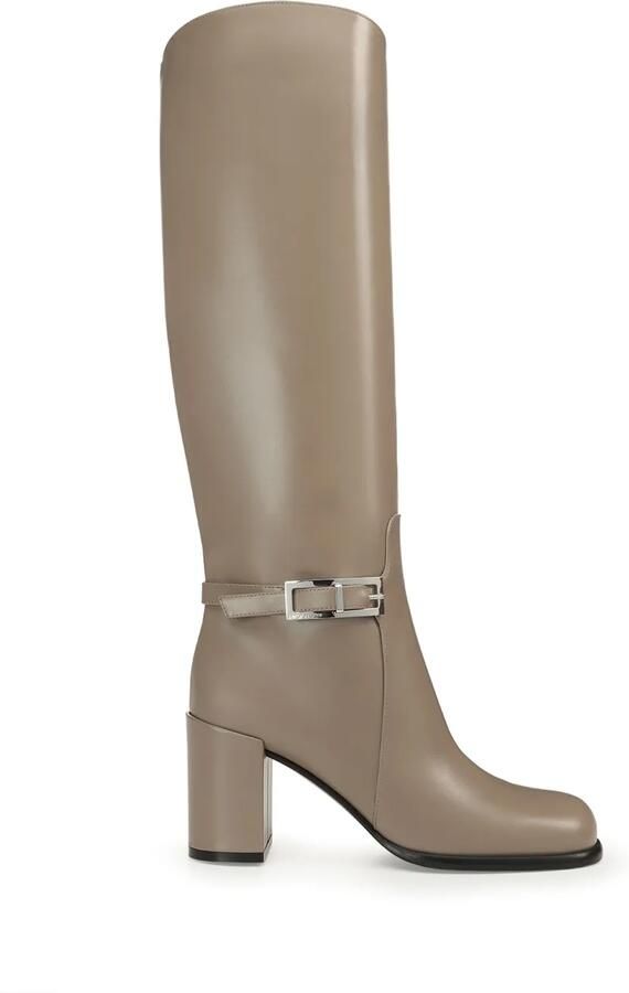 Sergio Rossi 80 mm Sr Nora leren laarzen Beige