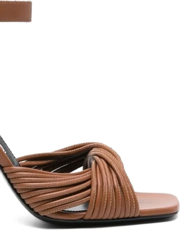 Sergio Rossi Akida Garam leren sandalen met geknoopt detail Bruin - Foto 2