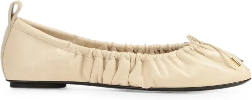 Sergio Rossi Ballerina's met ruches en strikdetail Beige