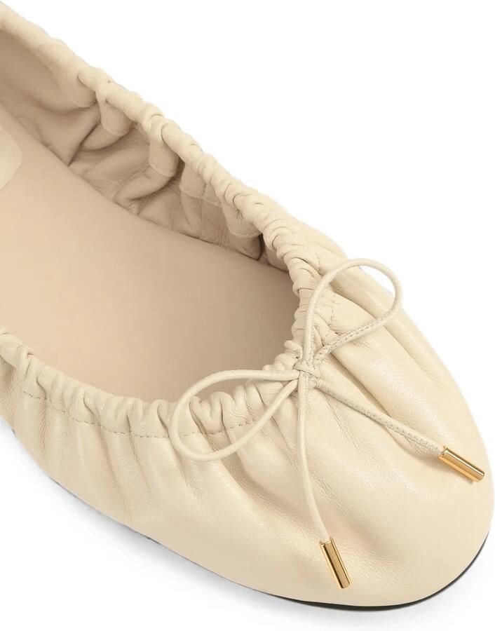 Sergio Rossi Ballerina's met ruches en strikdetail Beige - Foto 2
