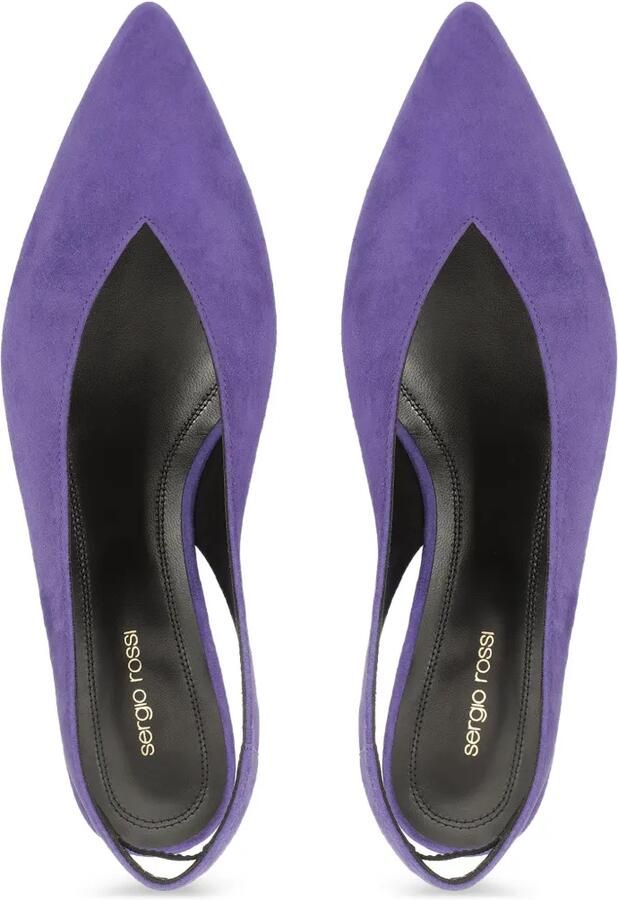 Sergio Rossi Beak slingback pumps Paars - Foto 3