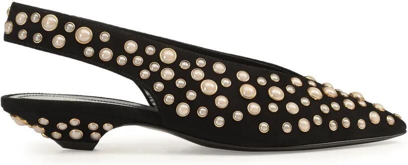 Sergio Rossi Beak slingback pumps verfraaid met parels Zwart