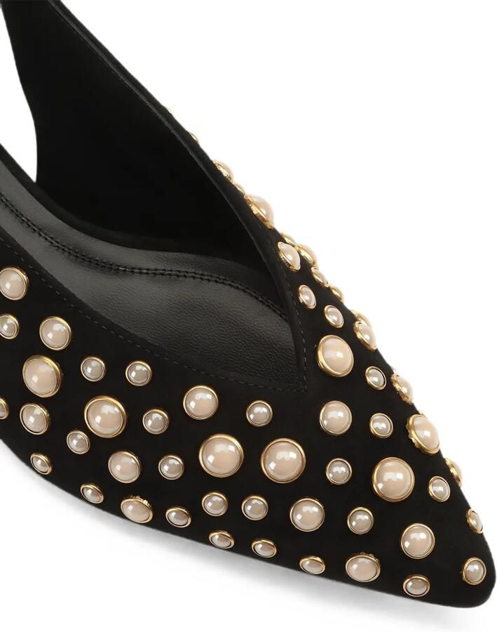 Sergio Rossi Beak slingback pumps verfraaid met parels Zwart - Foto 2