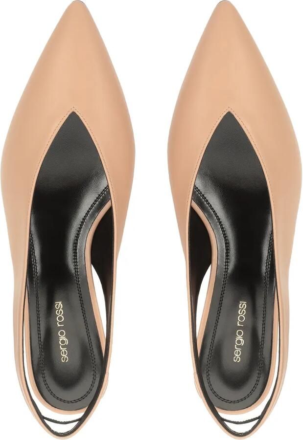 Sergio Rossi Beak slingback sandalen Beige - Foto 3