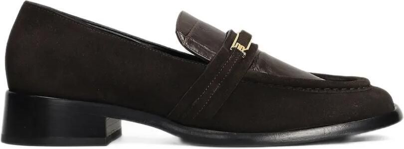 Sergio Rossi Bitt loafers met krokodillen-reliëf en vlakken Bruin