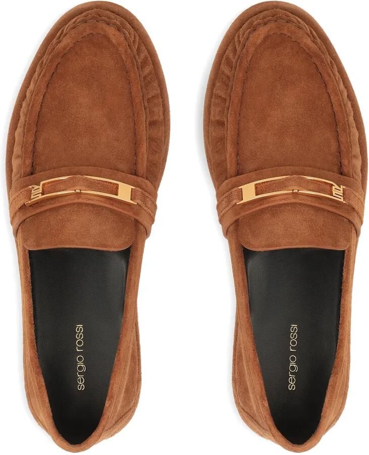 Sergio Rossi Bitt loafers met logoplakkaat Bruin - Foto 3
