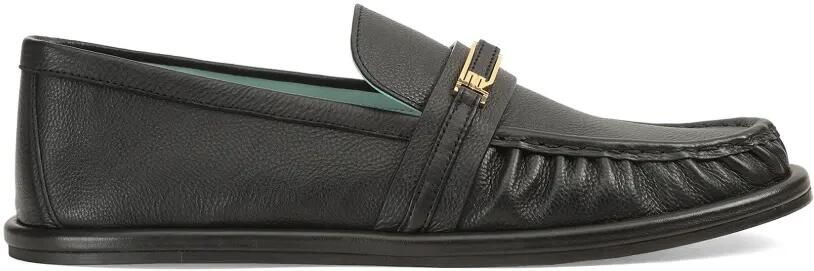 Sergio Rossi Bitt loafers met logoplakkaat en ruches Zwart