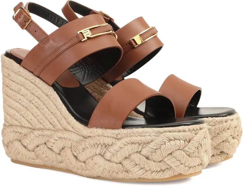 Sergio Rossi Bitt sandalen met goudkleurige hardware Bruin - Foto 5