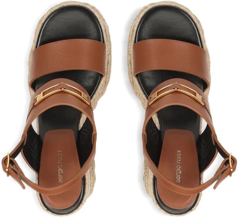 Sergio Rossi Bitt sandalen met goudkleurige hardware Bruin - Foto 3