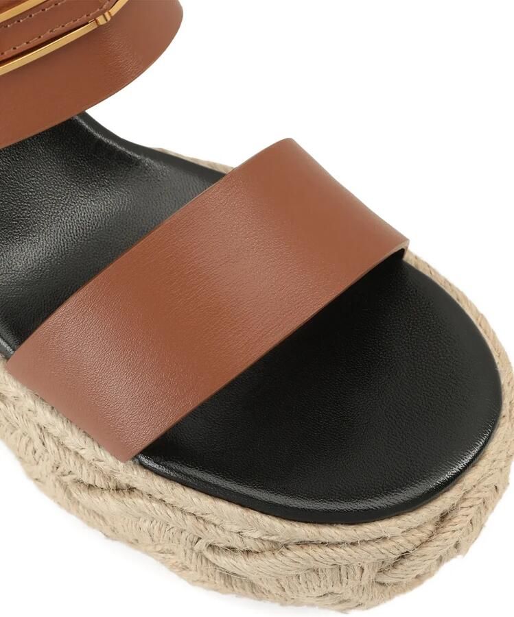 Sergio Rossi Bitt sandalen met goudkleurige hardware Bruin - Foto 2
