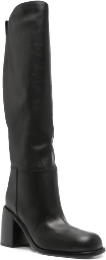 Sergio Rossi block-heel leather boots Zwart - Foto 3