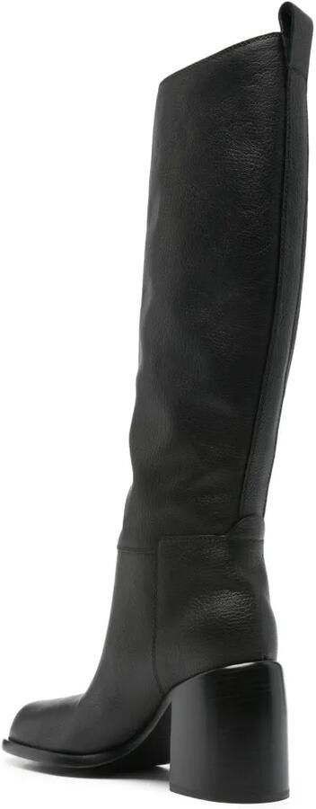 Sergio Rossi block-heel leather boots Zwart - Foto 4