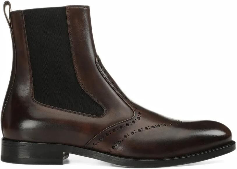 Sergio Rossi Delft brogue-detail Chelsea boots Bruin