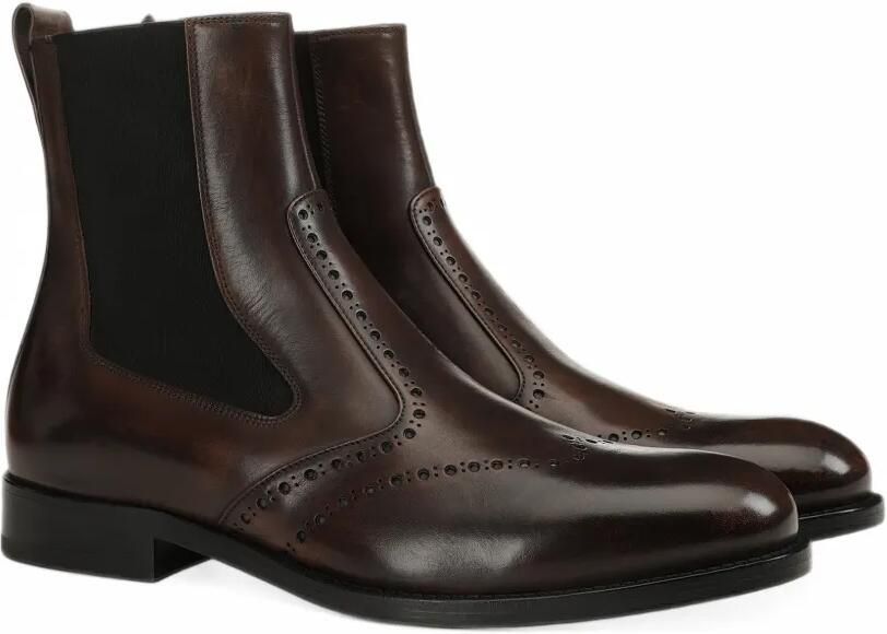 Sergio Rossi Delft brogue-detail Chelsea boots Bruin - Foto 5