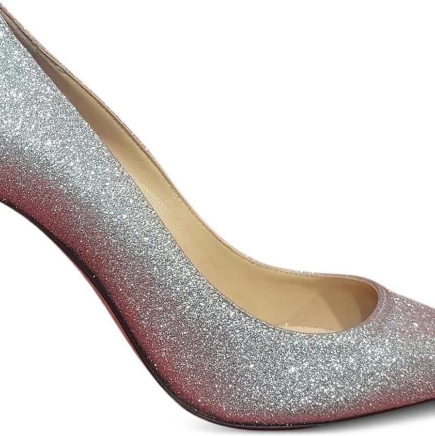 Sergio Rossi glitter-effect pointed-toe pumps Zilver - Foto 2
