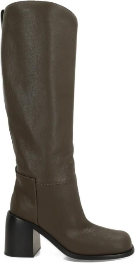 Sergio Rossi grainy-leather knee-high boots Bruin