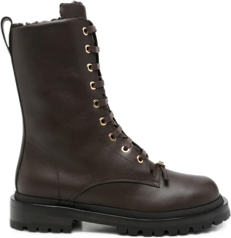 Sergio Rossi lace-up logo-buckle boots Bruin - Foto 1