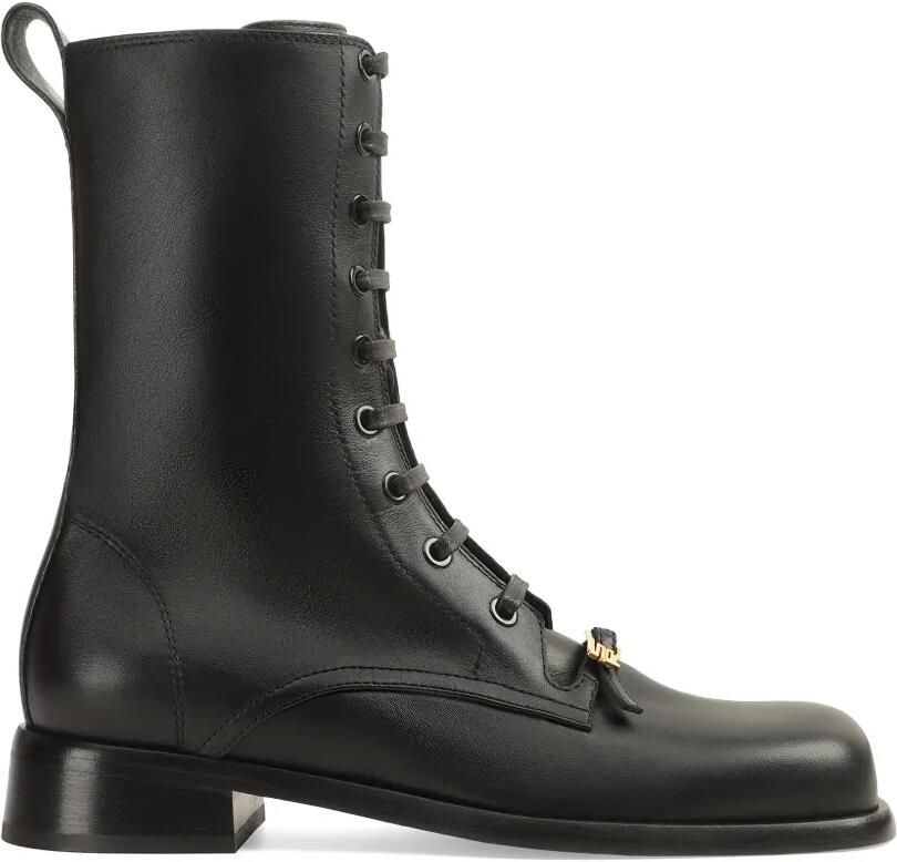 Sergio Rossi Maeven leren combat boots Zwart