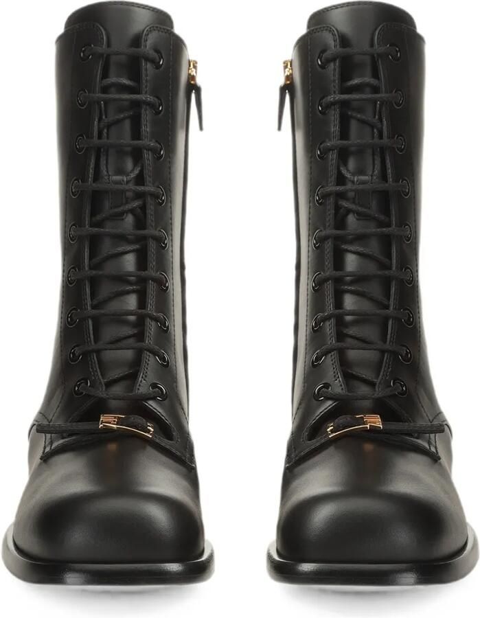 Sergio Rossi Maeven leren combat boots Zwart - Foto 4