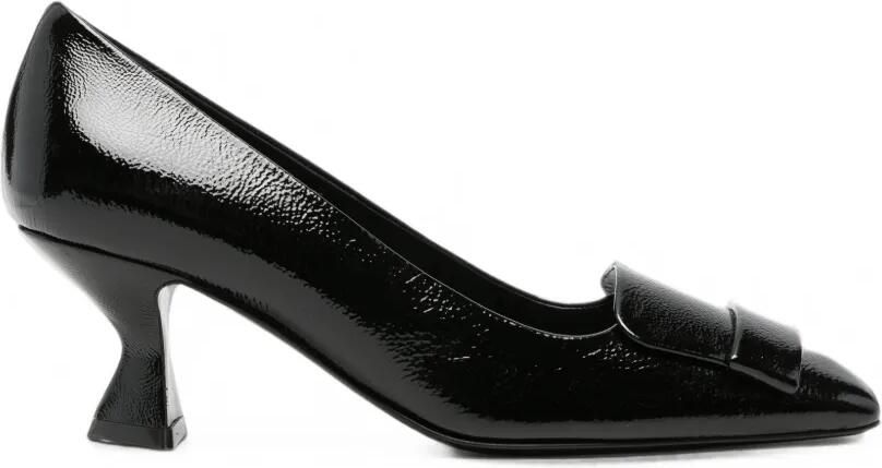 Sergio Rossi Pumps met gespdetail en architectonische hak Zwart