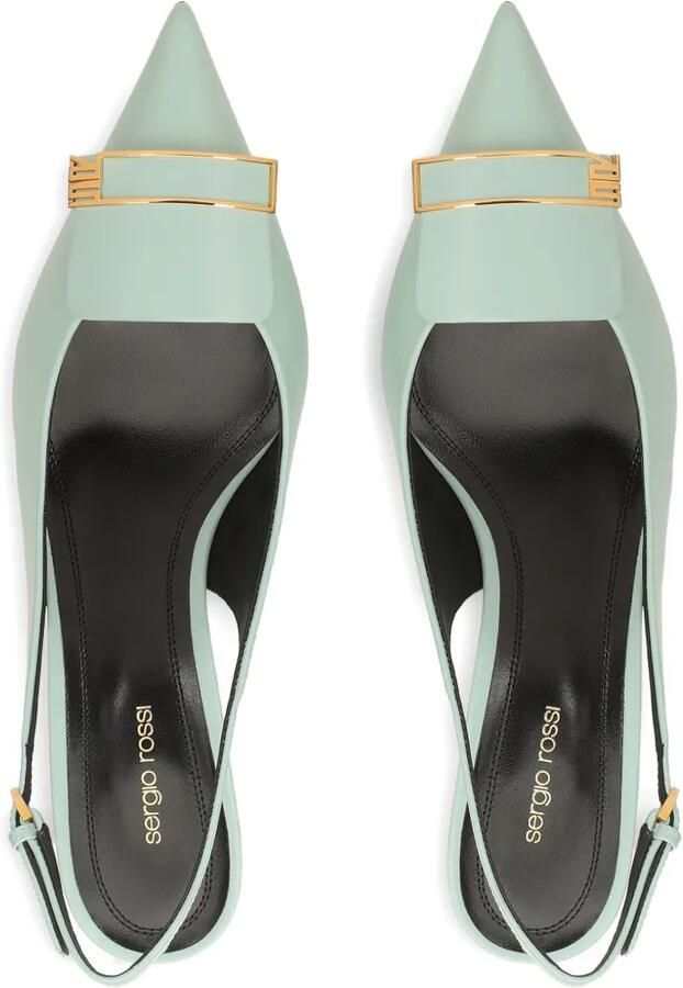 Sergio Rossi Pumps met puntige neus en logoplakkaat Blauw - Foto 3