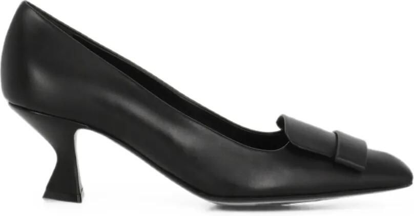 Sergio Rossi Pumps met vierkante neus en plakkaat Zwart