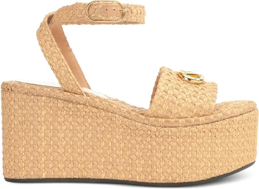 Sergio Rossi Sandalen met logoplakkaat Beige