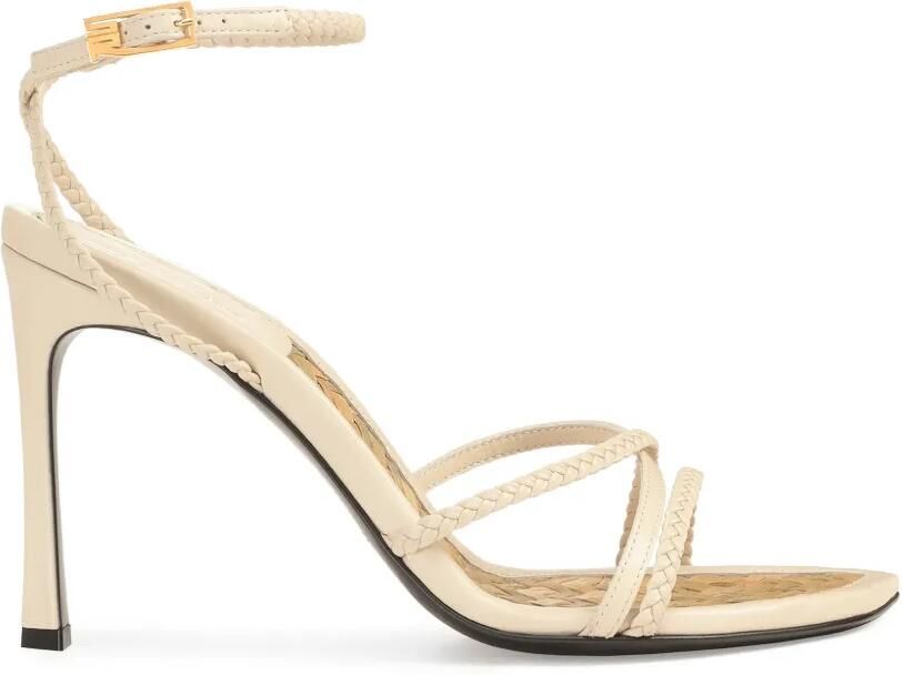Sergio Rossi Sandalen van gevlochten leer Beige