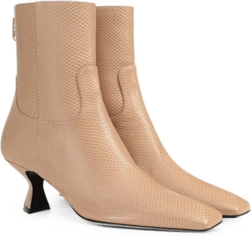 Sergio Rossi Sculpt enkellaarzen met hagedissen-effect Beige - Foto 3