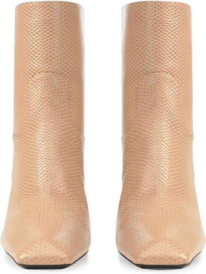 Sergio Rossi Sculpt enkellaarzen met hagedissen-effect Beige - Foto 4