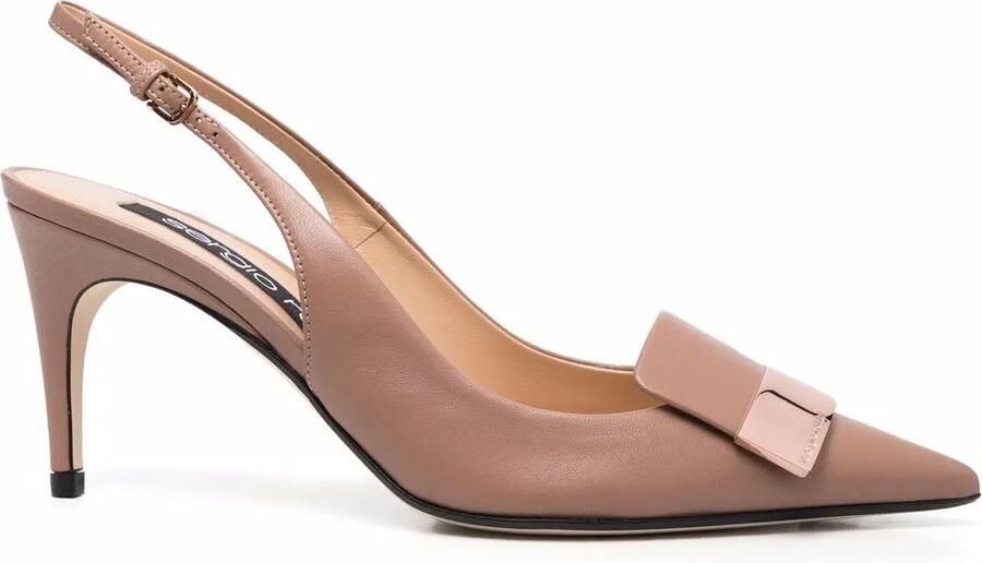 Sergio Rossi Slingback pumps met plakkaat Beige