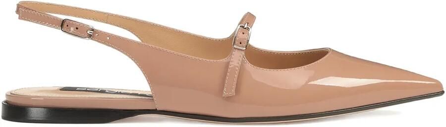 Sergio Rossi Slingback pumps met puntige neus Beige
