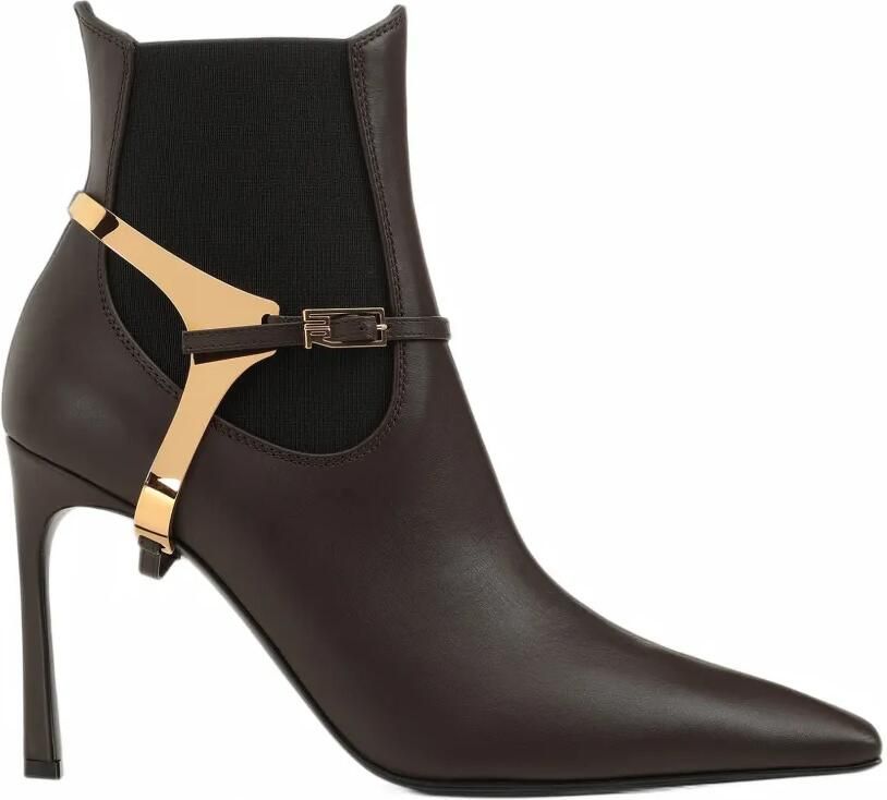 Sergio Rossi Spur leather ankle boots Bruin